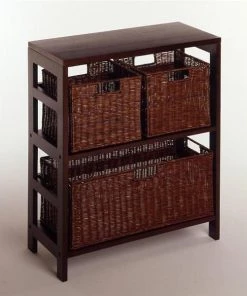 Winsome 92326 Espresso Beechwood SHELF 2-SECT WIDE