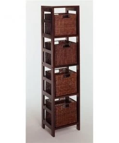 Winsome 92514 Espresso Beechwood SHELF4-SECTNARROW