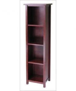 Winsome 94416 Milan 5 Tier Tall Storage Shelf or Bookcase - Antique Walnut