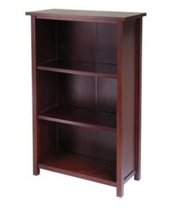 Winsome 94328 4-Tier Medium Beechwood Storage Shelf or Bookcase - Antique Walnut