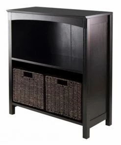 Winsome Trading 92378 3pc Storage 3-Tier Shelf with 2 Small Baskets