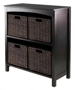 Winsome Trading 92527 5pc Storage 3-Tier Shelf with 4 Small Baskets