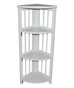 Yu Shan CO USA Ltd 315-11 4-tier corner folding bookcase White