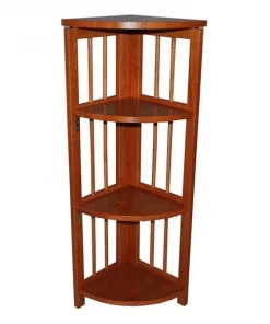 Yu Shan CO USA Ltd 315-15 4-tier corner folding bookcase Honey Oak