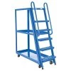 Vestil Steel High Frame Cart W/ Mold On Rubber Casters, 56-1/8" x 21-7/8" x 73-1/16", 1000 Lb Cap, Blue