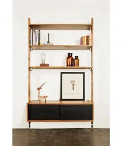 Nuevo Hard Fumed Oak Theo Shelving Unit