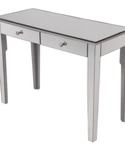 Elegant Decor 2 Drawers Dressing Table 42 In. X 18 In. X 31 In. In Silver Paint