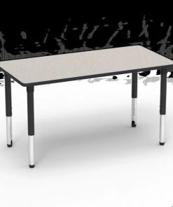 Virco 5000 Series 30" X 60" Activty Table W/ 30" Fixed Height Leg, Grey Nebula Top/Black Edge/Black UL