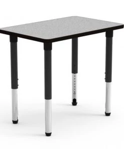 Virco 5000 Series 24" X 36" Activty Table W/ 30" Fixed Height Leg, Grey Nebula Top/Black Edge/Black UL