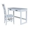 International Concepts Carson Solid Wood Desk with 2 Drawers and Chair - Chalk/White