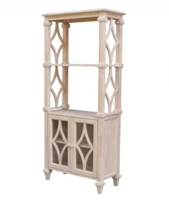 International Concepts Josephine Solid Wood Bookcase with 2 Doors - Unfinished