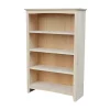 International Concepts Shaker Bookcase, 48"H, Unfinished