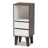 Baxton Studio Senja Two-Tone White and Walnut Brown Finished Wood 2-Drawer Bookcase