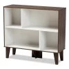 Baxton Studio Senja Two-Tone White and Walnut Brown Finished Wood 4-Shelf Bookcase
