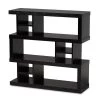 Baxton Studio Dora Dark Brown Finished Wood 3-Tier Geometric Bookshelf