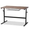 Baxton Studio Anisa Walnut Finished Wood and Black Metal Height Adjustable Desk