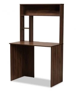 Baxton Studio Arlo Modern and Contemporary Walnut Brown Finished Wood Computer Desk