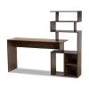 Baxton Studio Foster Modern and Contemporary Walnut Brown Finished Wood Storage Desk with Shelves