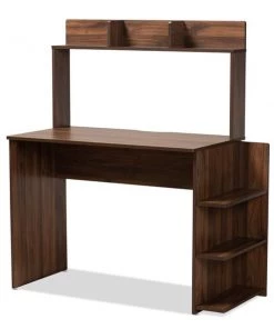 Baxton Studio Garnet Modern and Contemporary Walnut Brown Finished Wood Desk with Shelves
