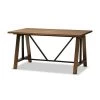 Baxton Studio Nico Metal and Distressed Wood Adjustable Height Work Table