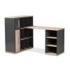 Baxton Studio Pandora Grey and Brown Study Desk with Built-in Shelving Unit