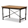 Baxton Studio Verdin Style Wood and Dark Bronze-finished Criss Cross Desk