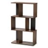 Baxton Studio Legende Modern Brown and Dark Grey Finished Display Bookcase