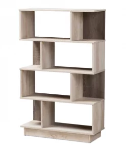 Baxton Studio Teagan Modern Oak Finished Display Bookcase