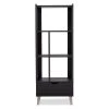 Baxton Studio Kalien Dark Brown Wood Bookcase with Display Shelves and One Drawer