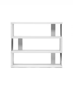 Baxton Studio Barnes White Three-Shelf Modern Bookcase