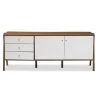 Baxton Studio Harlow Mid-century Modern White and Walnut Wood Sideboard Storage