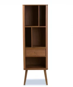 Baxton Studio Ellingham Mid-century 1-drawer Sideboard Storage Cabinet Bookcase