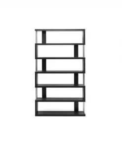 Baxton Studio Barnes Dark Brown Six-Shelf Modern Bookcase