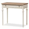 Baxton Studio Marquetterie Oak and Whitewash Writing Desk
