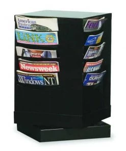 Durham Mfg Magazine Display 20 Compartments, 14-1/8"W x 14-1/8"D Black