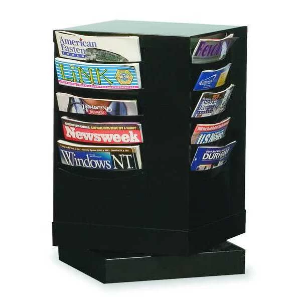 Durham Mfg Magazine Display 20 Compartments, 14-1/8"W x 14-1/8"D Black
