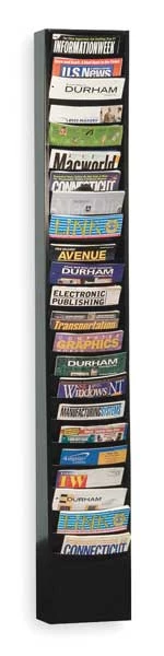 Durham Mfg Literature Rack 20 Compartments, 13-1/8"W x 4"D Black