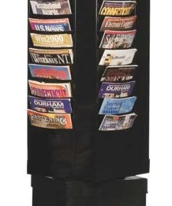 Durham Mfg Magazine Display 44 Compartments, 14-1/8"W x 14-1/8"D Black
