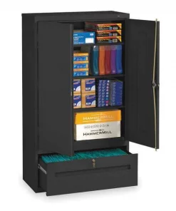 Tennsco 36" W 1 Drawer Lateral File Drawer Cabinet, Black, Letter/Legal