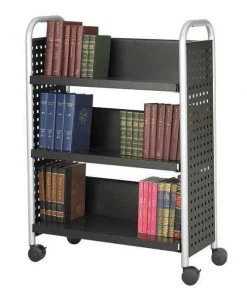 Safco Book Cart, Single-Sided, Black