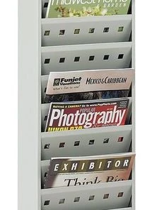 Safco Magazine Rack, 11-Pocket, Gray