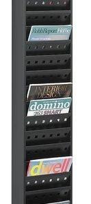 Safco Magazine Rack, 23-Pocket, Black