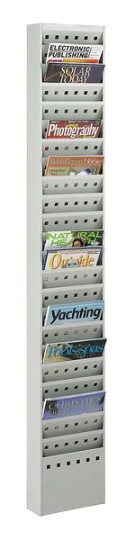 Safco Magazine Rack, 23-Pocket, Gray