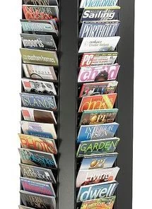 Safco Magazine Rack, 92-Pocket, Black