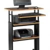 Safco Adjustable Desk, Cherry, Steel/Compressed Wood