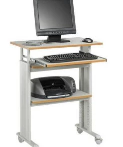 Safco Adjustable Desk, Gray, Steel/Compressed Wood