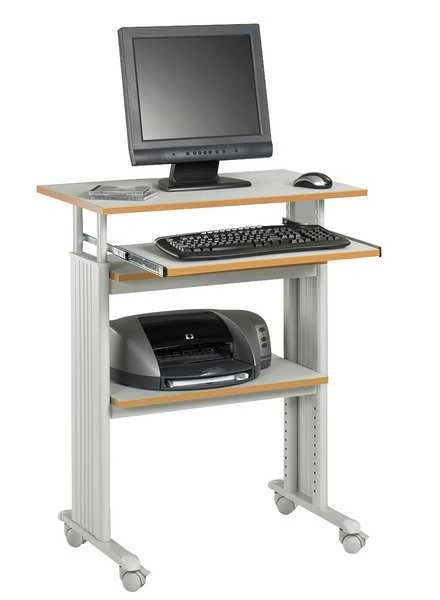 Safco Adjustable Desk, Gray, Steel/Compressed Wood