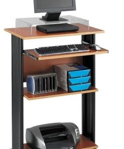 Safco 19.75" D, 29.50" W, Cherry, Stee/Compressed Wood