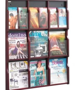 Safco Magazine/Pamphlet Display, Mahogany/Blk