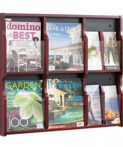 Safco Magazine/Pamphlet Display, Mahogany/Blk